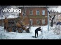 Snowplow Driver Saves a Snowman || ViralHog