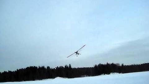 Piper Super Cub loop over lake Bodom
