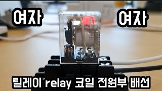 릴레이 Relay 전원 코일단 배선영상 Ac220V단상 스위치 Ac제어 회로
