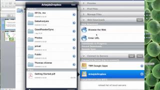 GoodReader iPad-app. Synkronisering til Dropbox