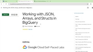 Working with JSON, Arrays,and Struct in BigQuery. #arcades #qwiklabs #qwicklabs #2024