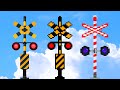 【踏切アニメ】次々交換するピクセルふみきりカンカン♪\チェンジ/Pixels! Imaginary railroad crossings and trains!