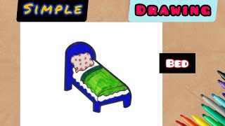 How to draw a BED easy || simple drawing step by step for beginners