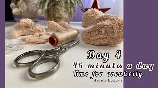 Time to craft with me! In real time Relax video 45 minutes a day for creativity I sew a Teddy bear