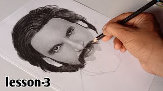 how to draw Ranveer Singh portrait lesson -3 | how to draw Ranveer Singh