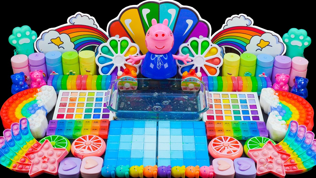 1 Stunde Regenbogen-Schleim mit Peppa Pig 🐷 Super entspannendes ASMR 🌈
