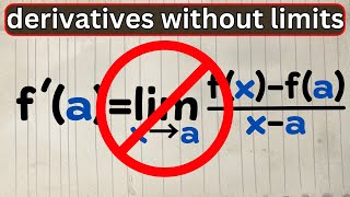 derivatives "defined" without limits?!? Profile