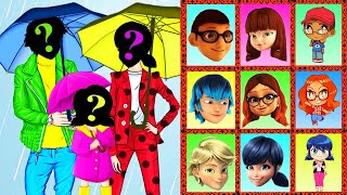 Wrong Heads Ladybug & Cat Noir Marinette & Adrien Couple in Love Wrong Family Baby Rain Puzzles