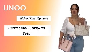 Michael Kors, Bags, Jet Set Travel Extrasmall Saffiano Leather Topzip Tote  Bag Powder Blush