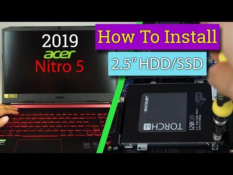 How to Install 2.5" HDD or SSD in Acer Nitro 5 Gaming Laptop (2019 ver) SATA III Drive
