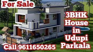 New 3 Bedroom house for Sale in Udupi Parkala for 52 lakh