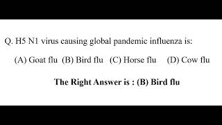 H5 N1 virus causing global pandemic influenza is:
