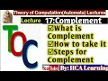 How to take Complement of a language in TOC in Hindi Urdu || Lec 17 Complementation of DFA