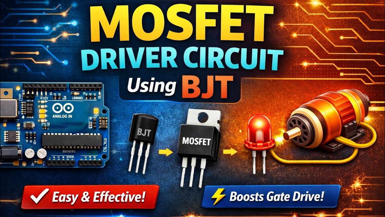 MOSFET Driver Circuit using BJT | Simple Electronics Project | Arduino ...