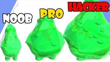 NOOB vs PRO vs HACKER - Jelly Running 3D Gameplay Walkthrough (Android,iOS)