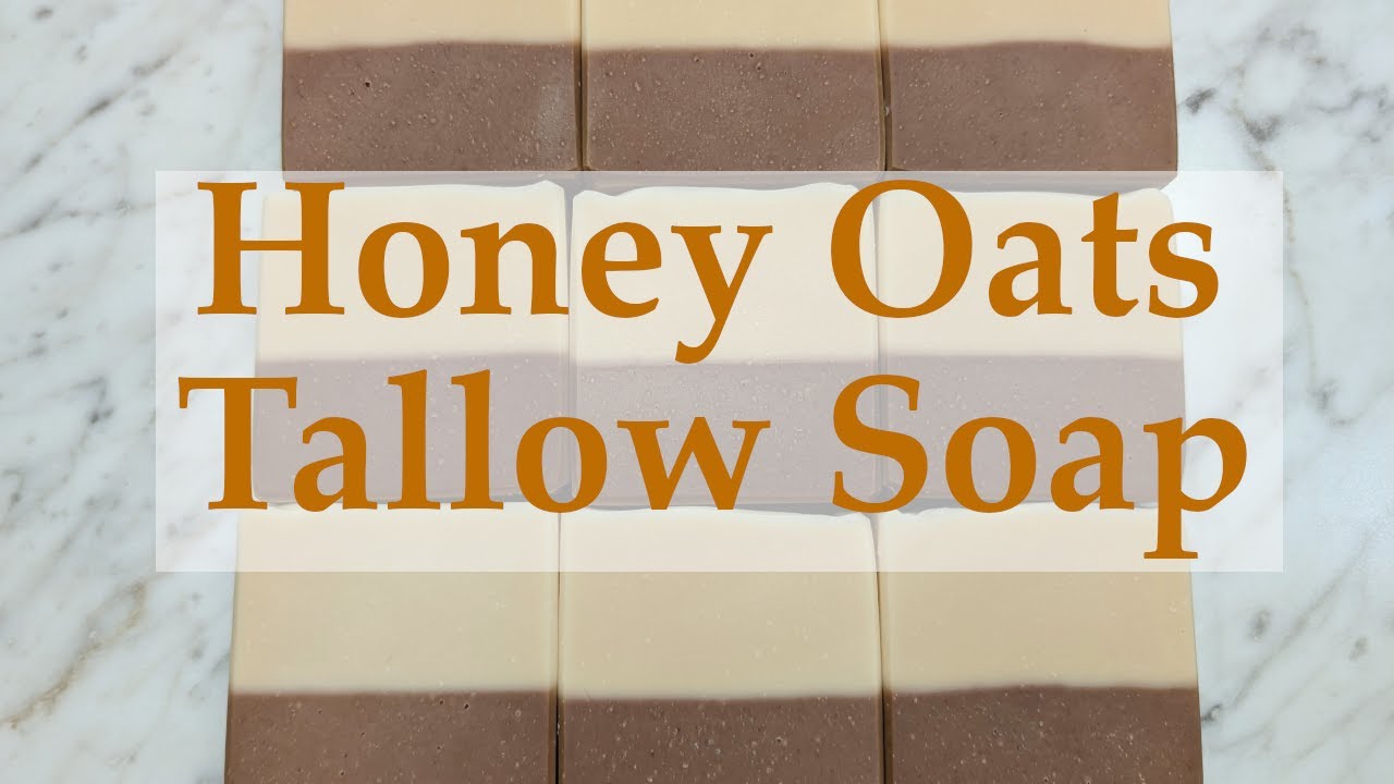 Making Honey Oats Soap 🍯 | Tallow-Based Soap