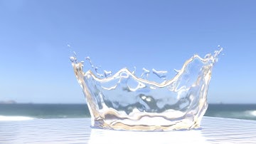 Crown Splash, X-Particles, Cinema 4D, Arnold Render.