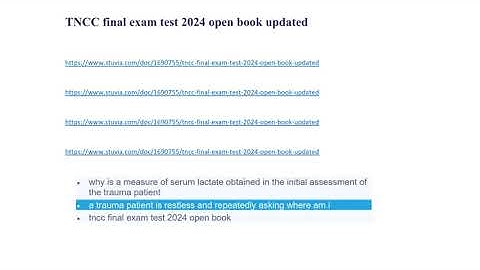 TNCC final exam test 2024 open book updated