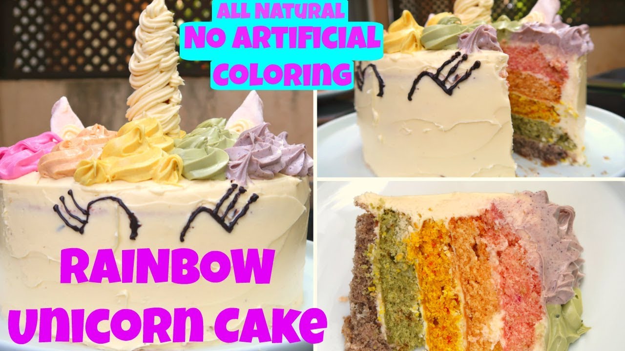 Natural No Artificial Coloring | Unicorn Rainbow Cake (My Little Pony Inspired) - YouTube