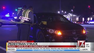 Pedestrian in serious condition after being struck by a vehicle