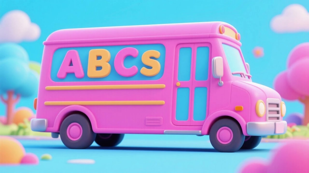 Pink School Van ABCs 🚌🎀 | Learn Letters & ABC Song for Kids