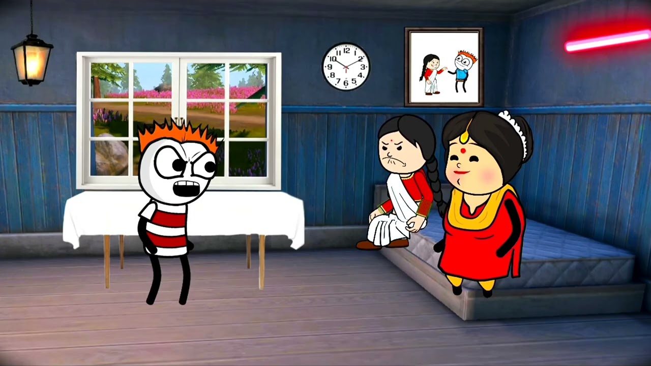 বাপ আমার কাজের কুঁড়ে 😆 | শাশুড়ির কাছে জামাই ক্ষমা চাইলো 😱 bangla video padu cartoon animation vide