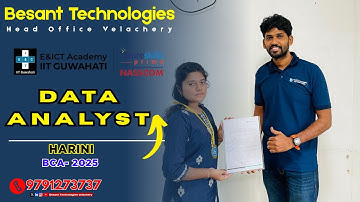 Harini Placed as Data Analyst | Besant Technologies Velachery | BCA 2025 Success Story