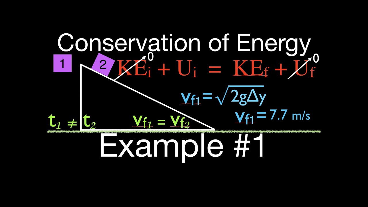 Energy, Work & Power (25 of 25) Conservation of Mechanical Energy,  Calculating the Final Velocity