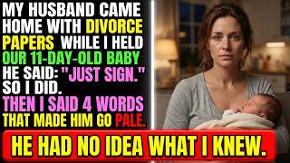 My Husband Handed Me Divorce Papers While I Held Our Newborn — Then I Said 4 Words