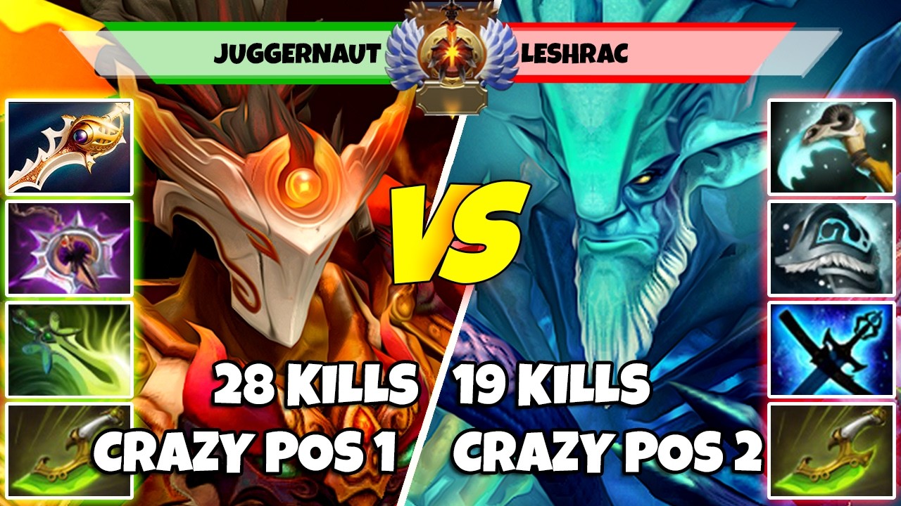JUGGERNAUT (Carry) vs LESHRAC (Mid) - Epic Battle Of Ancient Rank Dota 2 Players - Z Dota 2