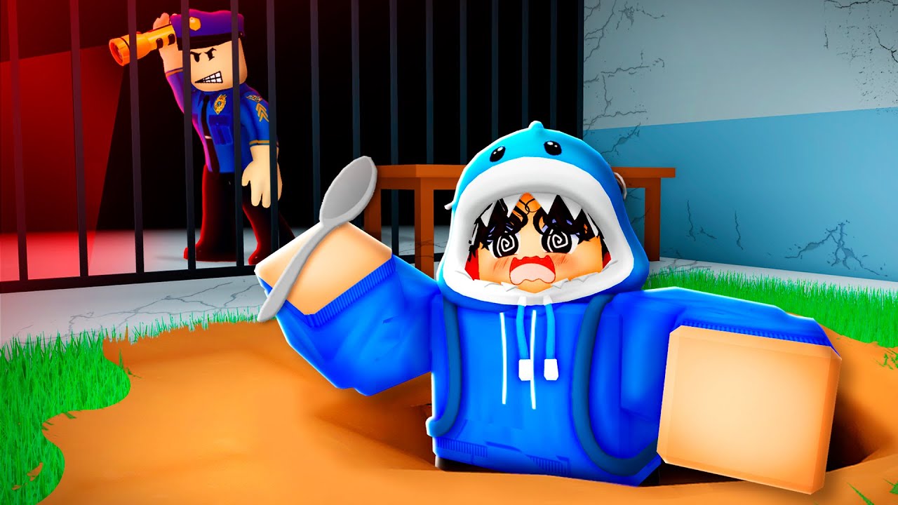 FUGI DA PRISÃO USANDO UMA COLHER NO ROBLOX