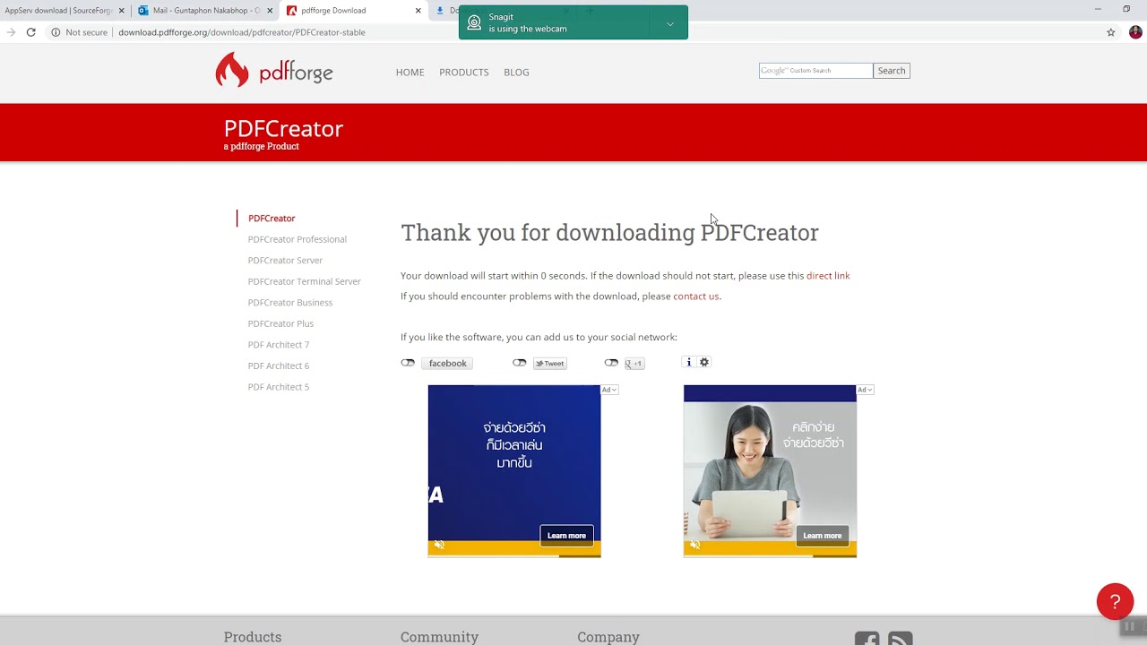 โหลด pdf creator  Update New  การติดตั้ง PDFcreator