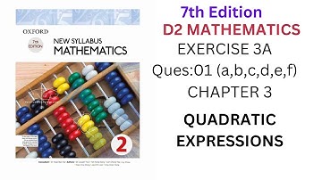 Exercise 3A Ques1 ||Oxford New Syllabus Maths ||7th Edition Book 2 ||D2 Solution||d2 chapter 3