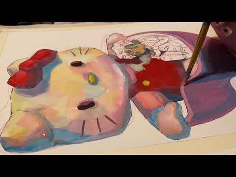 Hello Kitty Gouache Speedpaint // Q&A
