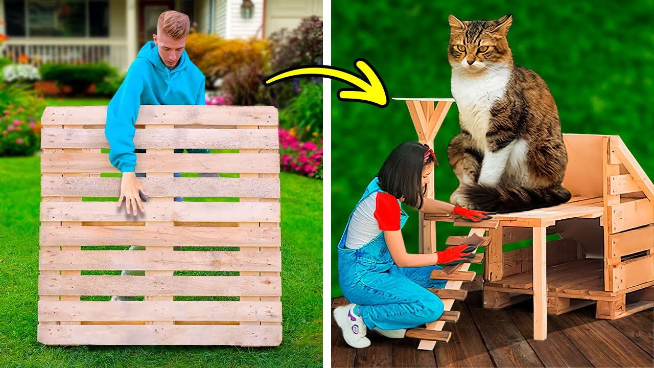 DIY GIANT CAT HOUSE | Fantastic Room Transformation Ideas And Backyard Crafts To Save Your Money