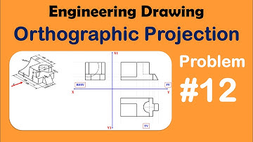 Orthographic Projections Problem 12 #EngineeringDrawing #IsotoOrtho #3Dto2D #OrthographicViews