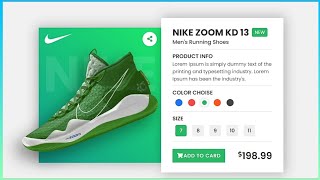 NIKE Responsive Products Card Create |Free Code| HTML,CSS &JavaScript, How to Create a Products Card