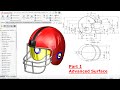 cad football helmet Solidworks Surface tutorial Football Helmet (Advanced Surfacing) Part1
