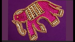Elephant design |#magam work|#latest aari work|#grand patch work|#bead work