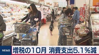10月の消費支出　消費税増税で5.1％減