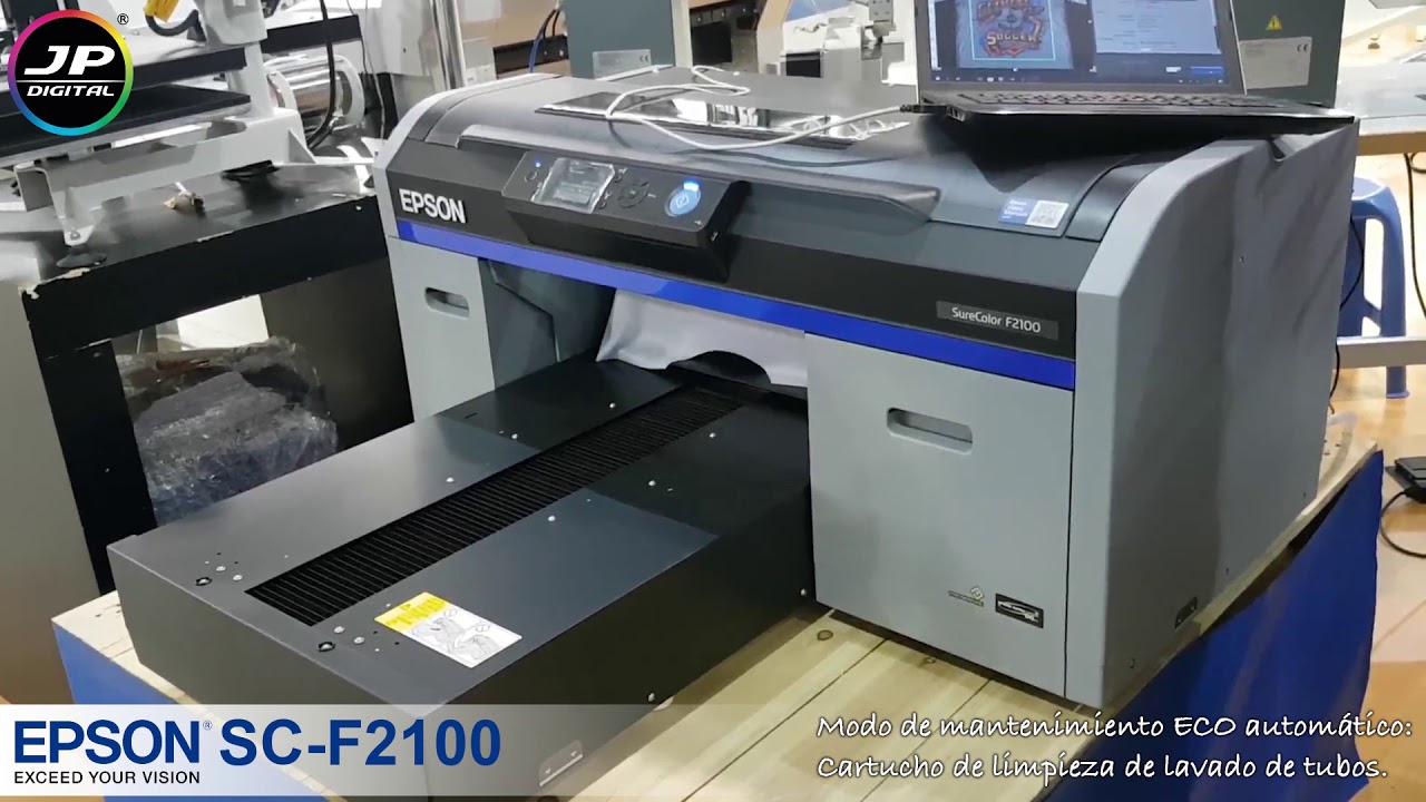 Epson F2100 DTG impresión directa a la prenda - YouTube