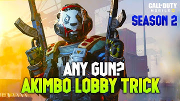 AKIMBO ANY GUN IN LOBBY SEASON 2 COD MOBILE | CALL OF DUTY MOBILE AKIMBO GLITCH SEASON 2