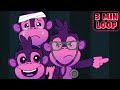 Five Little Monkeys Jumping On The Bed [2 MIN LOOP] | Baby Monkeys Nursery Rhymes!