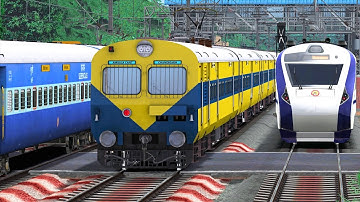 MEMU OVERTAKE VANDE BHARAT EXPRESS | BUMPY RAILROAD | RAILWORKS TRAIN SIMULATOR GAME | NTG GAMING