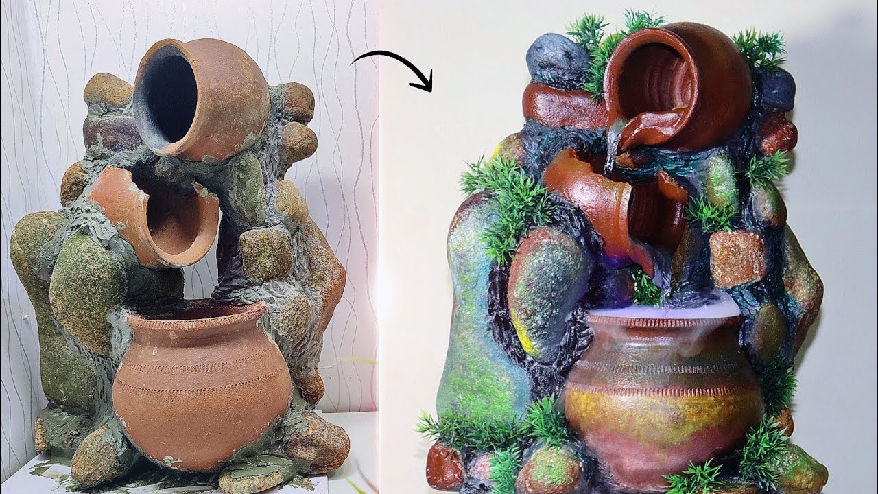 Awesome Rock Waterfall Fountain How to Make Indoor Desktop Waterfall