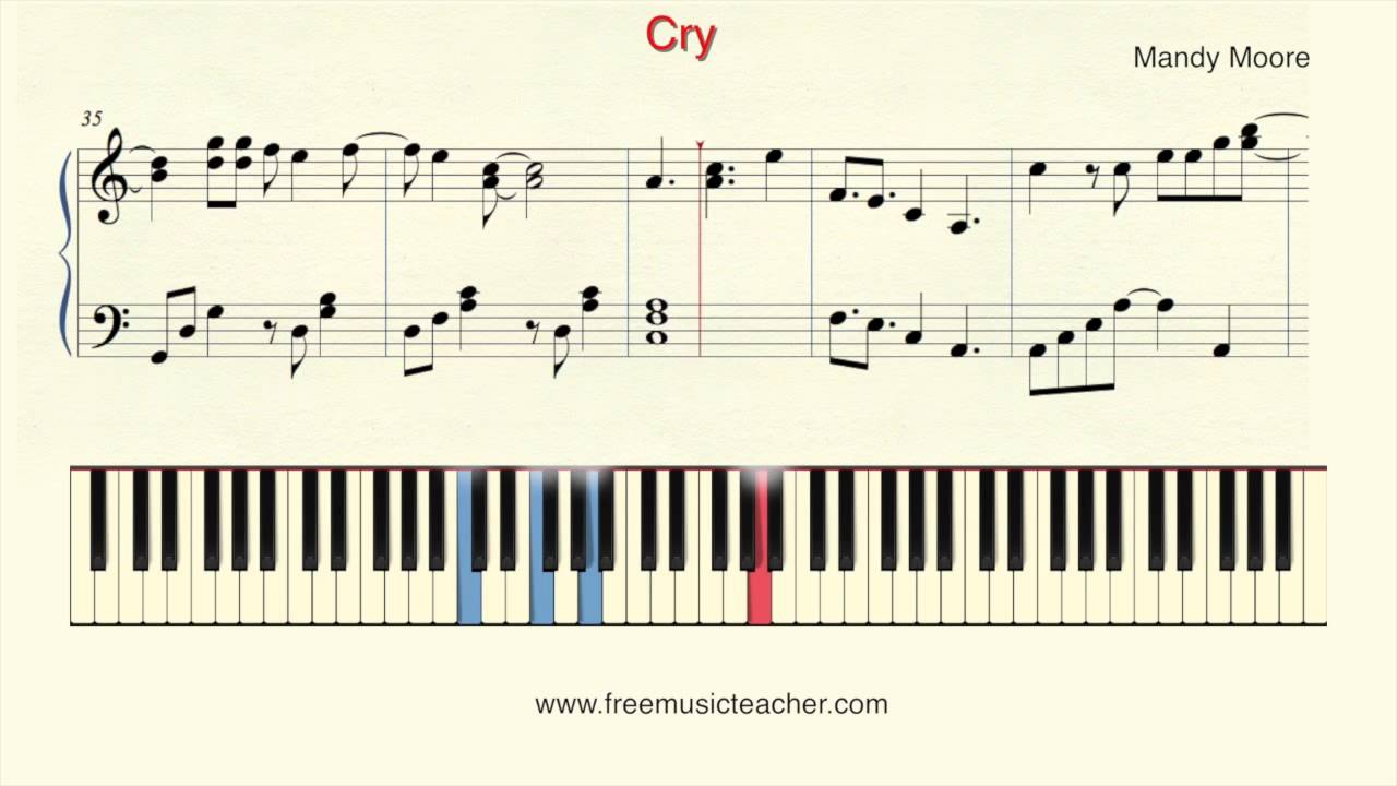 How To Play Piano Mandy Moore Cry Piano Tutorial By Ramin Yousefi Youtube