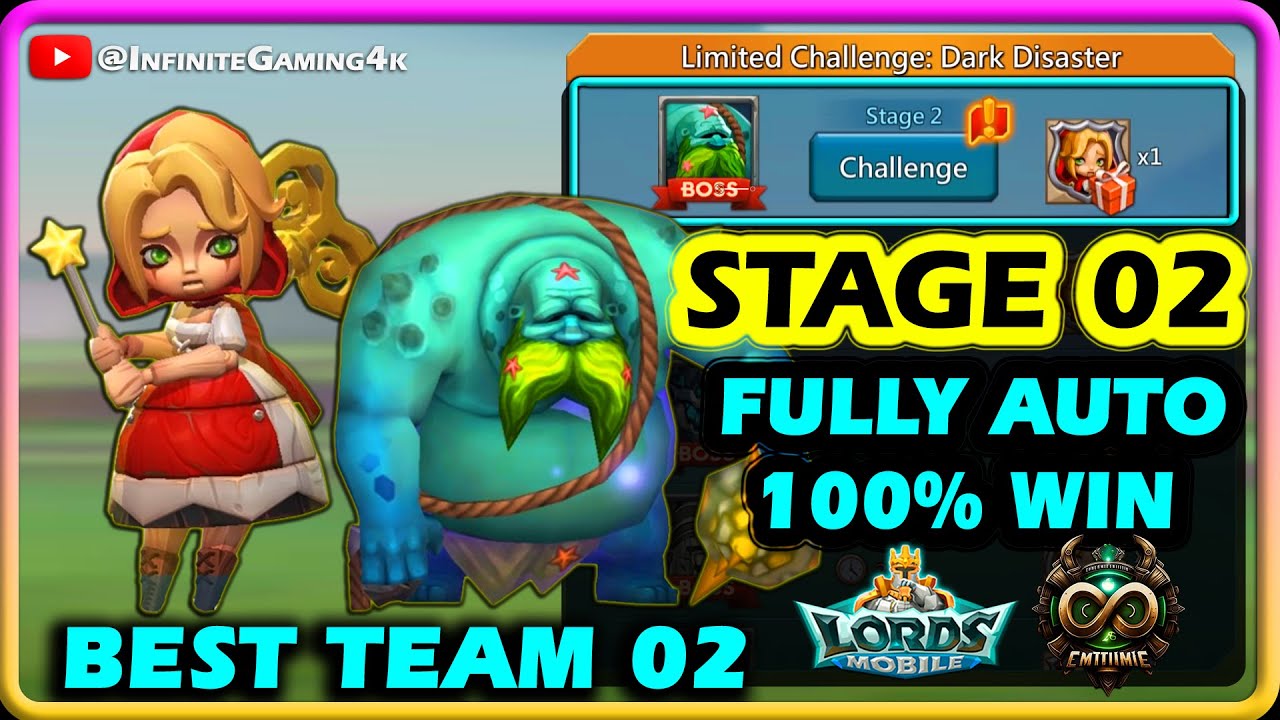 Lords Mobile Witch Doll Limited Challenge Stage 2 Fully Auto | Dark Disaster Stage 2 Fully Auto