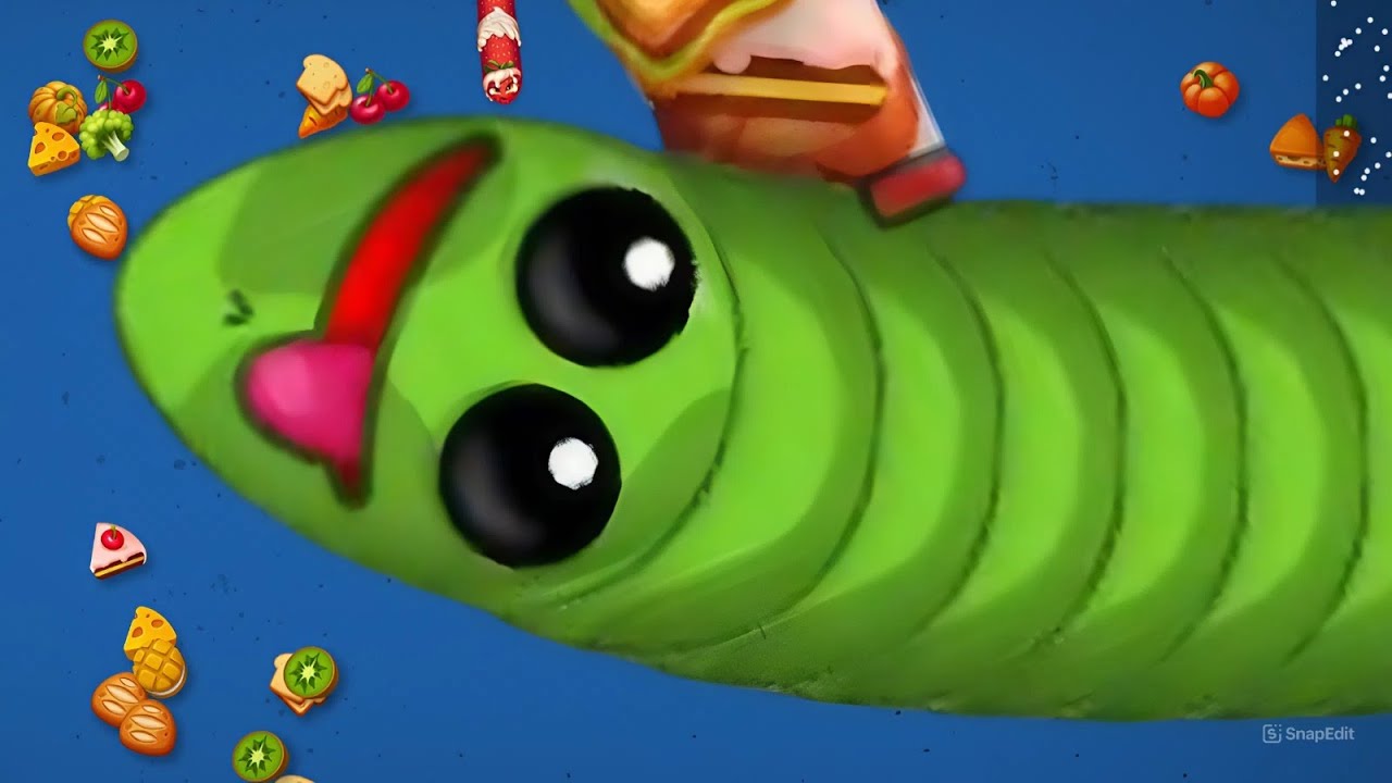 WormsZone io 🐍 GIANT Worm Top 1 Server  Insane Food Feast Gameplay