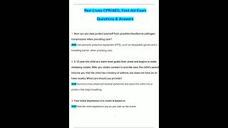 American Red Cross First Aid and CPR AED Test Latest 2025  2026 Update Questions and Verified Answer