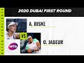 Alison Riske vs. Ons Jabeur | 2020 Dubai First Round | WTA Highlights